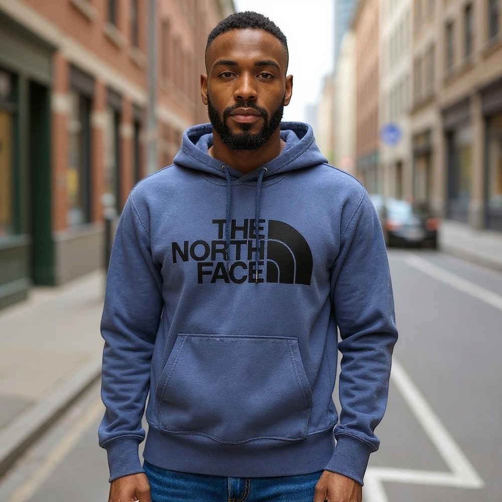 The‎ North Face Hoodie Mens Small Blue Graphic Pullover